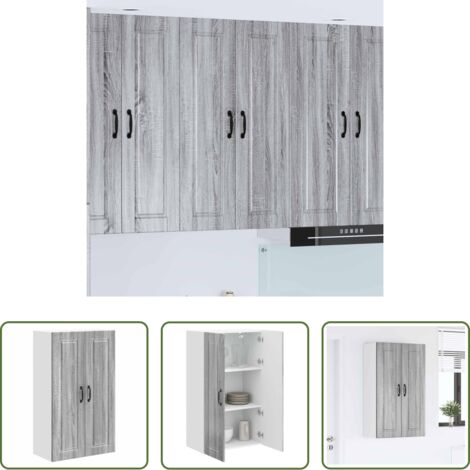 Armadio da parete -  Mobile da cucina con lo scaffale Grigio Sonoma 60 x 31 x 100 cm