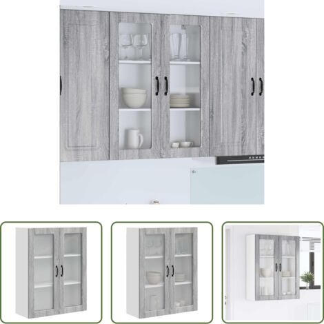 Armadio da parete -  Mobile da cucina con lo scaffale Grigio Sonoma 80 x 31 x 100 cm