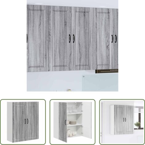 Armadio da parete -  Mobile da cucina con lo scaffale Grigio Sonoma 80 x 31 x 100 cm