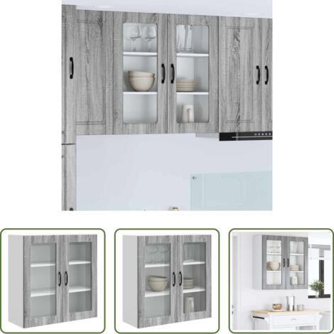 Armadio da parete -  Mobile da cucina con lo scaffale Grigio Sonoma 80 x 31 x 80 cm