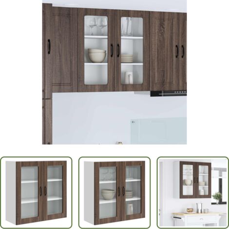 Armadio da parete -  Mobile da cucina con lo scaffale Rovere Marrone 80 x 31 x 80 cm