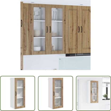 Armadio da parete -  Mobile da cucina con porta Rovere artigianale 40 x 31 x 100 cm