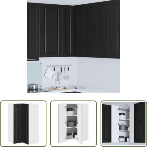 Armadio da parete -  Mobile da cucina Nero 57 x 57 x 100 cm Legno multistrato