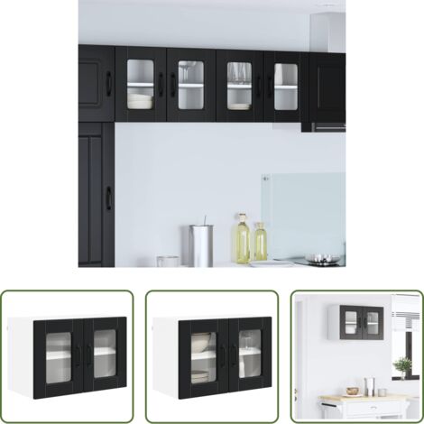 Armadio da parete -  Mobile da cucina Nero 60 x 31 x 40 cm Legno multistrato