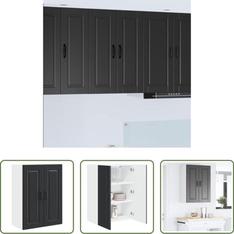 Armadio da parete -  Mobile da cucina Nero 60 x 31 x 80 cm Legno multistrato