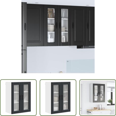 Armadio da parete -  Mobile da cucina Nero 60 x 31 x 80 cm Legno multistrato