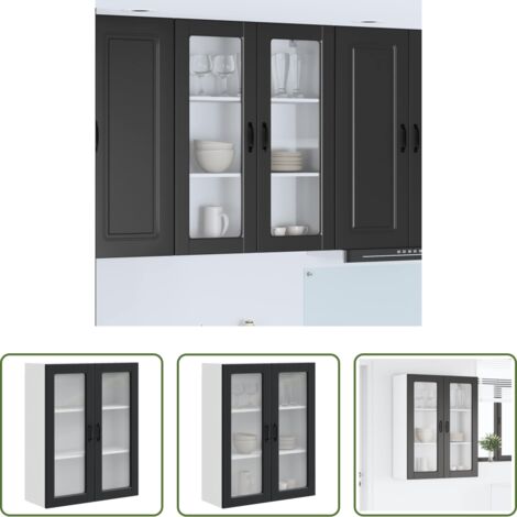 Armadio da parete -  Mobile da cucina Nero 80 x 31 x 100 cm Legno multistrato