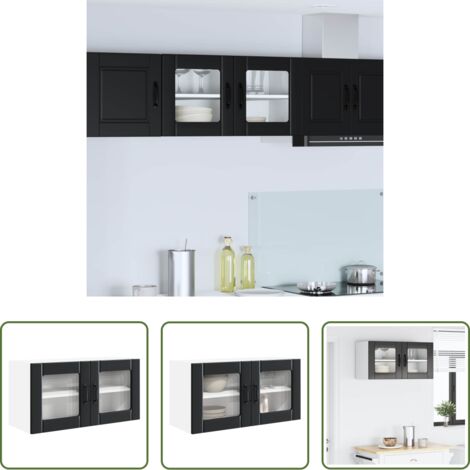 Armadio da parete -  Mobile da cucina Nero 80 x 31 x 40 cm Legno multistrato
