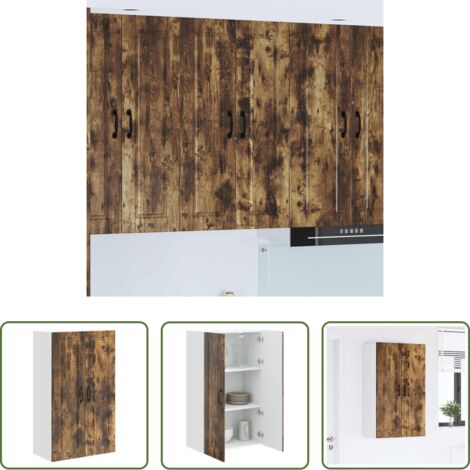 Armadio da parete -  Mobile da cucina Rovere fumé 60 x 31 x 100 cm Legno multistrato