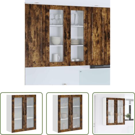Armadio da parete -  Mobile da cucina Rovere fumé 80 x 31 x 100 cm Legno multistrato