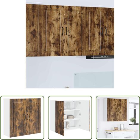 Armadio da parete -  Mobile da cucina Rovere fumé 80 x 31 x 80 cm Legno multistrato