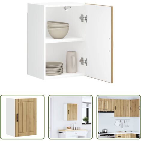 Armadio da parete -  Pensile da Cucina Lucca Rovere Artigianale in Legno Multistrato