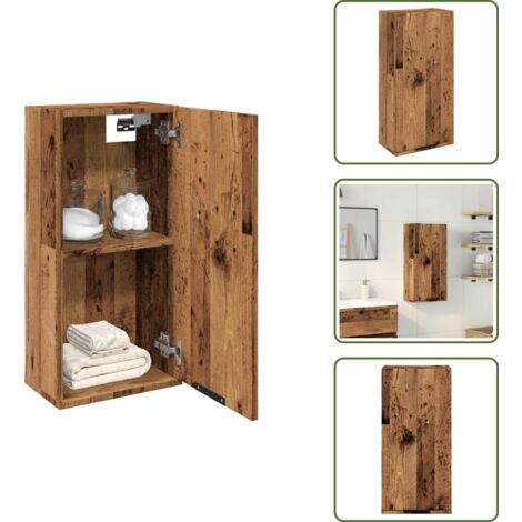 Armadio da parete - vidaXL Mobile da Bagno a Parete Legno Antico 32x20x67 cm - Armadio in legno