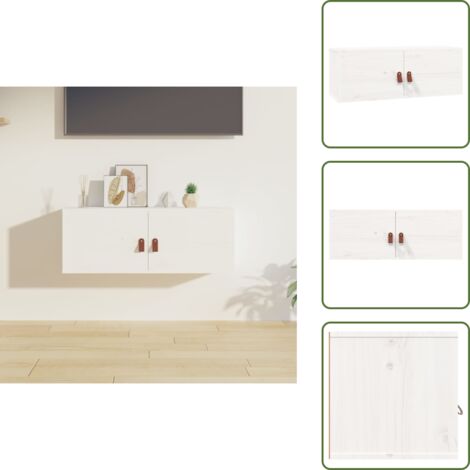 Armadio da parete - vidaXL Pensile Bianco 80x30x30 cm in Legno Massello di Pino - Armadio in pino