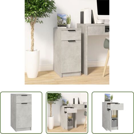 Armadio da scrivania - Armadietto da Scrivania Grigio Cemento 33,5x50x75 cm Legno