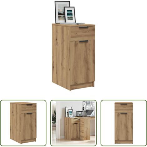 Armadio da scrivania -  Scrivania Rovere Artigianale 34x36x50 cm in Legno Multistrato