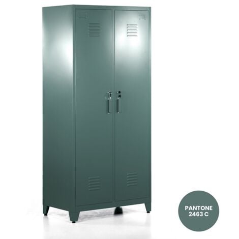 Armadio da spogliatoio in metallo 190x85x50 cm verde