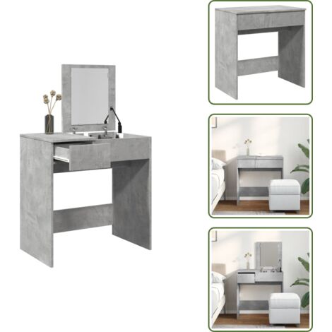 Armadio da toeletta - vidaXL Toeletta con Specchio Grigio Cemento 73x46,5x120 cm - Armadio da bagno