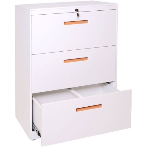 Armadio da ufficio in acciaio con cassetti A4 con serratura 103x76x46 cm bianco 040001030
