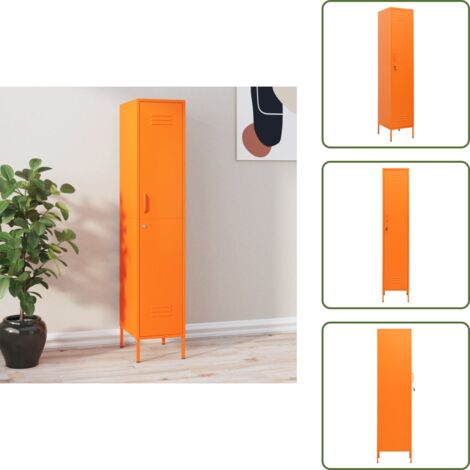 Armadio decorativo - vidaXL Armadio Arancione 35x46x180 cm in Acciaio - Armadio con ripiani regolabili
