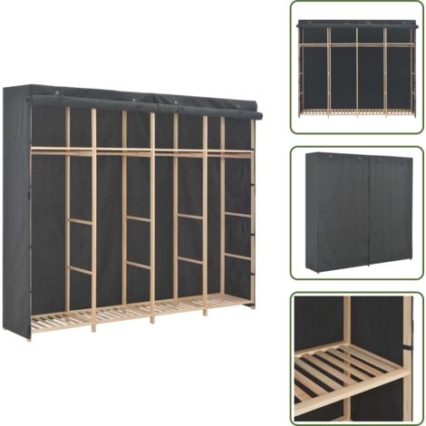 Armadio decorativo - vidaXL Armadio Grigio 200x40x170 cm in Tessuto - Armadio per vestiti