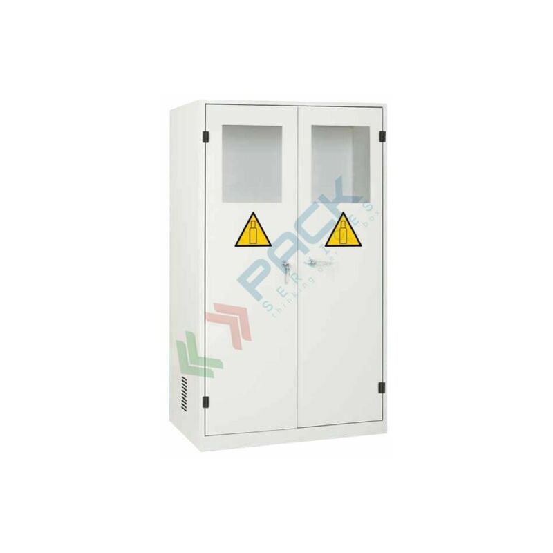 Image of Pack Services - Armadio bombole con ante finestrate per 3/4 bombole gas - Grigio