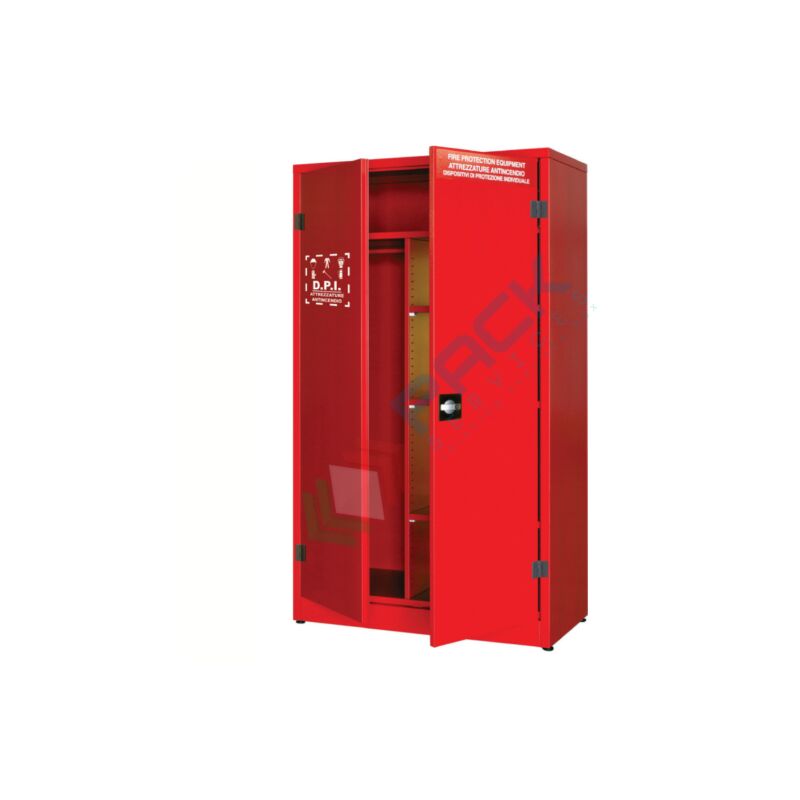 Image of Pack Services - Armadio dpi componibile 107,5 x 50 x 185 cm, ante cieche - Rosso