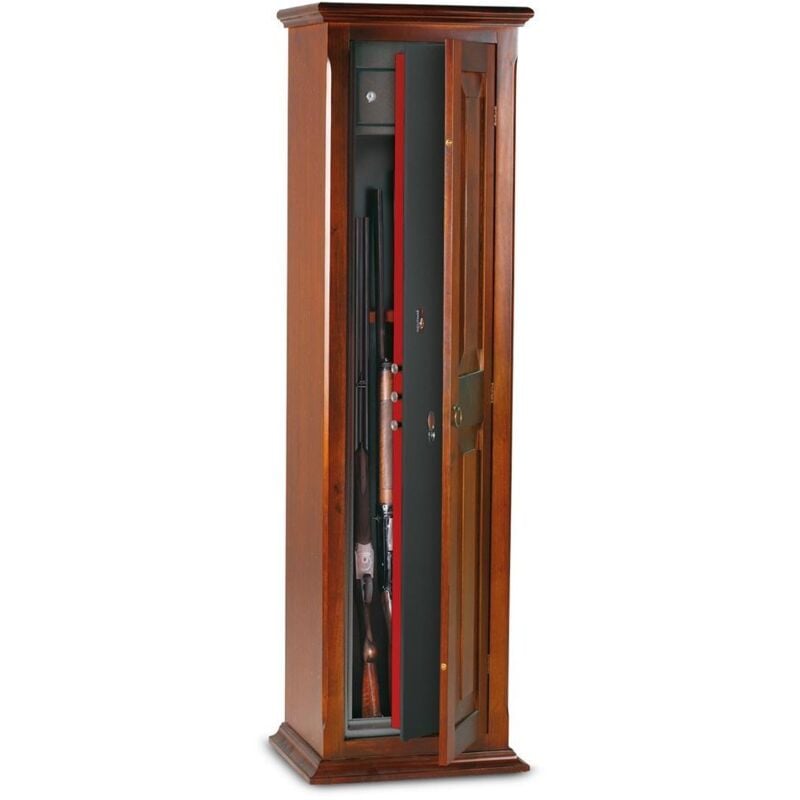 Fuciliera Portafucili a Chiave per 11 Armi con Tesoretto Serie Riv. Legno Technomax - 1605X625X370Mm