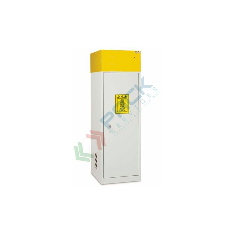 Image of Armadio per chimici, 60 x 60 x 190 cm, aspiratore + filtro, 1 anta - Grigio