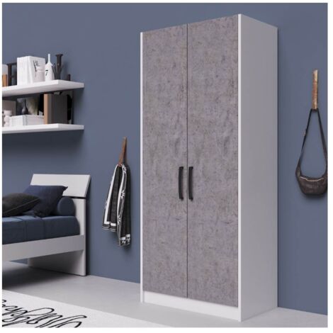 Armadio due ante 91x52x210h colore cemento ARM290
