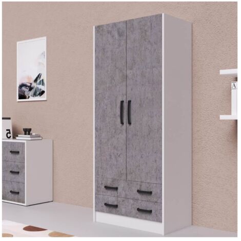Armadio due ante e cassetti 91x52x210h colore cemento ARM290C