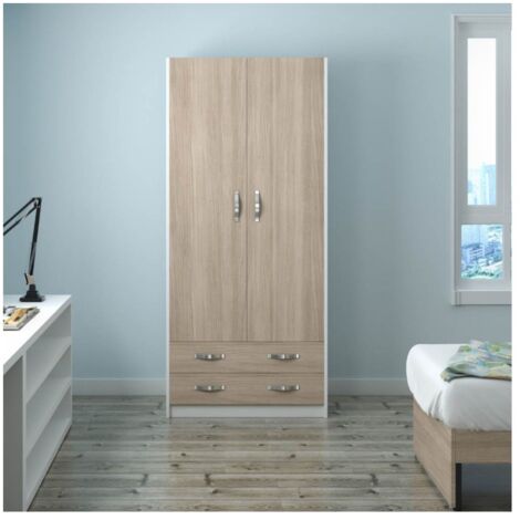 Armadio due ante e cassetti 91x52x210h colore olmo ARM290C