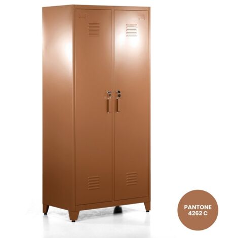 Armadio due ante in metallo 190x85x50 mattone