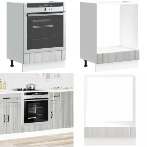 Armadio Forno Lucca Grigio Sonoma in Legno Multistrato - Armadio forno in legno - Armadio forno grigio sonoma