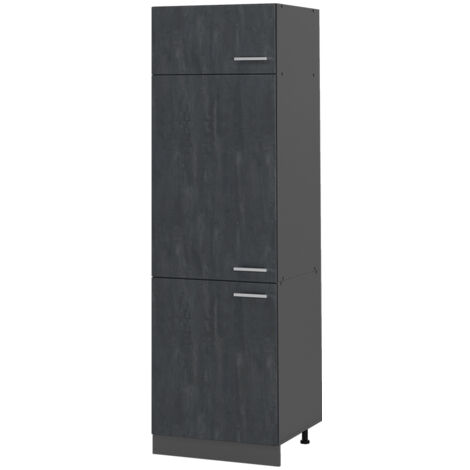 Armadio frigorifero R-Line, Calcestruzzo nero, 60 cm, Vicco
