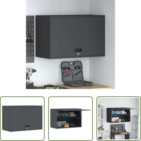 Armadio garage -  Armadio a muro per garage Antracite 80 x 40 x 53 cm