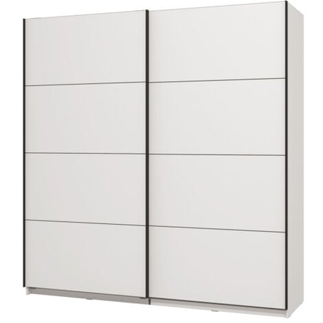armadio garda con ante scorrevoli bianco opaco, 195x61x205 cm