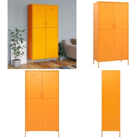 Armadio Giallo Senape 90x50x180 cm in Acciaio - Armadio in acciaio - Armadio giallo senape