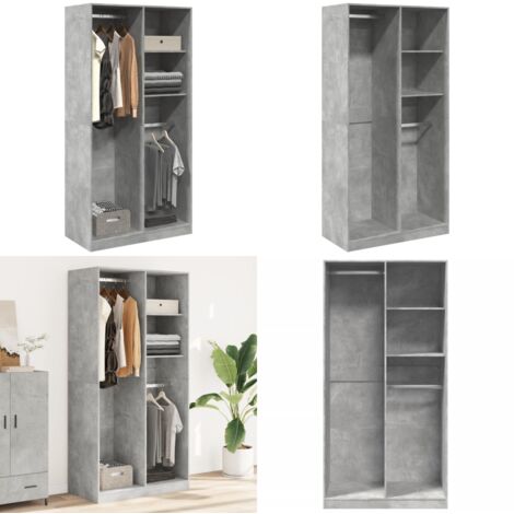 Armadio Grigio Cemento 100x50x200 cm in Legno Multistrato - Armadio grigio cemento - Armadio da ingresso