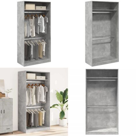 Armadio Grigio Cemento 100x50x200 cm in Legno Multistrato - Armadio grigio cemento - Armadio da ingresso