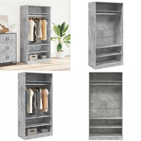 Armadio Grigio Cemento 100x50x200 cm in Legno Multistrato - Armadio grigio cemento - Armadio per vestiti