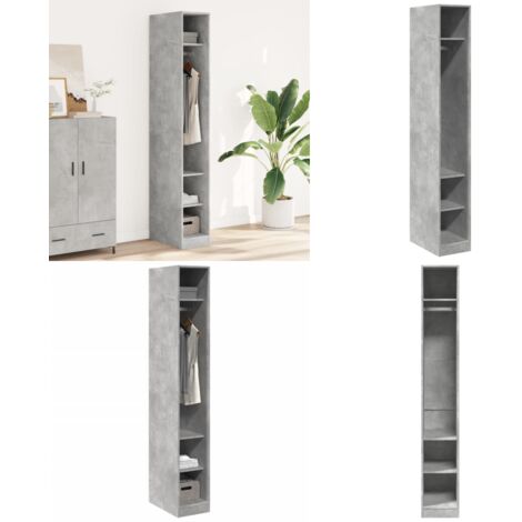 Armadio Grigio Cemento 30x50x200 cm in Legno Multistrato - Armadio grigio cemento - Armadio con scaffale