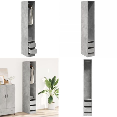 Armadio Grigio Cemento 30x50x200 cm in Legno Multistrato - Armadio in truciolato - Armadio grigio cemento