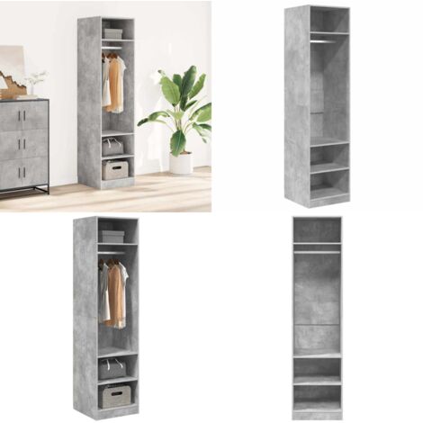 Armadio Grigio Cemento 50x50x200 cm in Legno Multistrato - Armadio grigio cemento - Armadio con scomparti