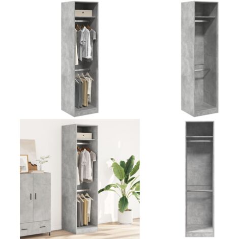 Armadio Grigio Cemento 50x50x200 cm in Legno Multistrato - Armadio grigio cemento - Armadio da ingresso
