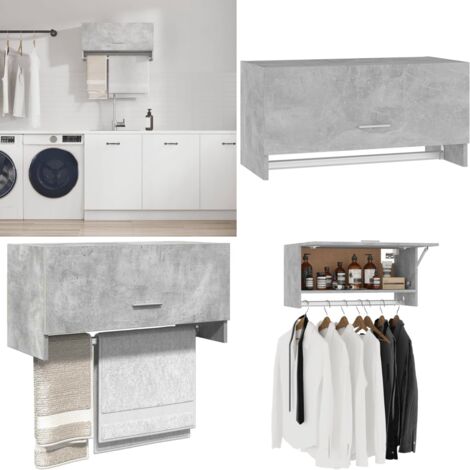 Armadio Grigio Cemento 70x32,5x35 cm in Legno Multistrato - Armadio grigio cemento - Armadio per bagno
