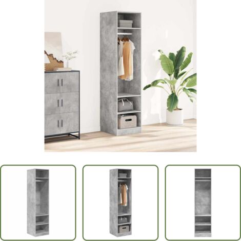 Armadio grigio cemento -  Armadio Grigio Cemento 50x50x200 cm in Legno Multistrato