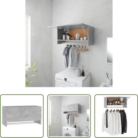 Armadio grigio cemento -  Armadio Grigio Cemento 70x32,5x35 cm in Legno Multistrato