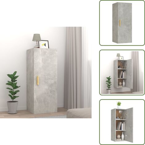 Armadio grigio cemento - vidaXL Armadietto a Muro Grigio Cemento 34,5x34x90cm Legno Multistrato - Armadio multistrato
