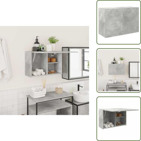 Armadio grigio cemento - vidaXL Armadietto da Bagno Grigio Cemento 60x25x40 cm in Truciolato - Armadio da bagno con ante a gas